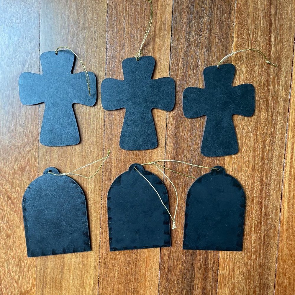 NEW Six (6) Wooden Christian Christmas Ornaments - Picture 4 of 4